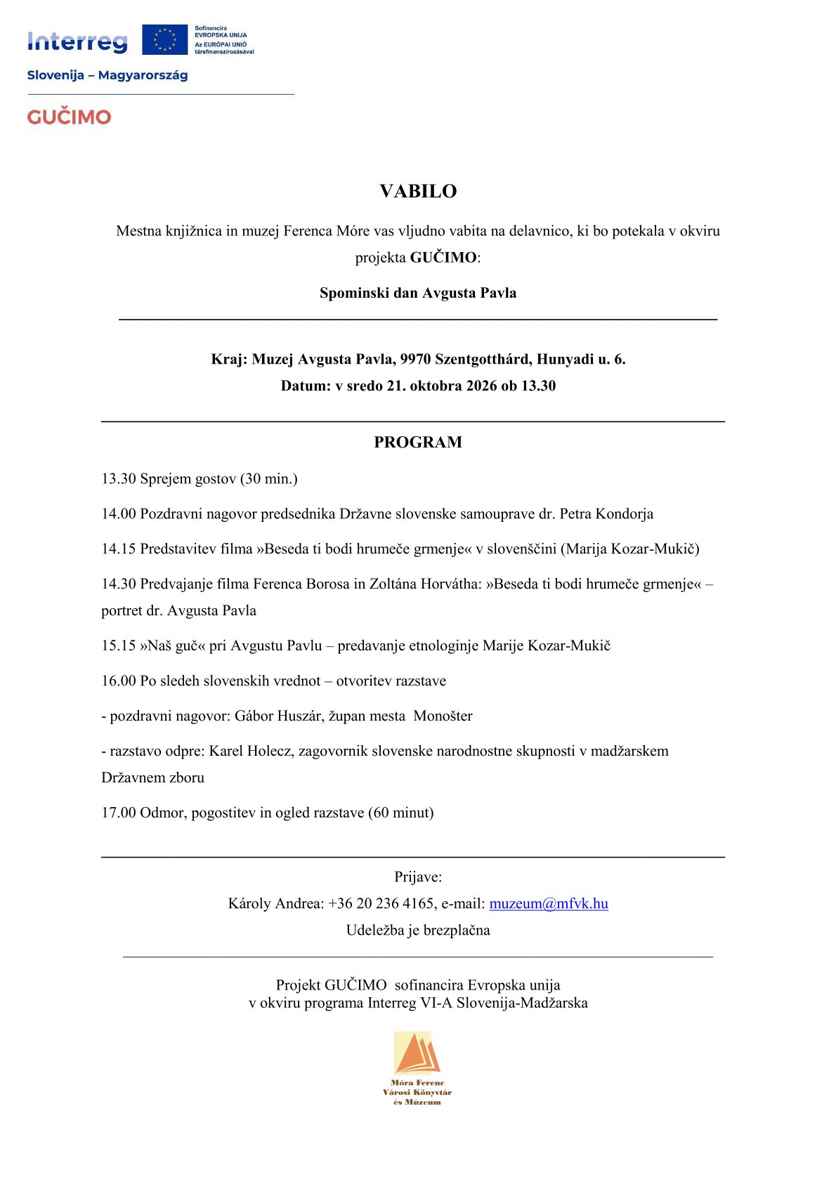 Vabilo21.10.2026